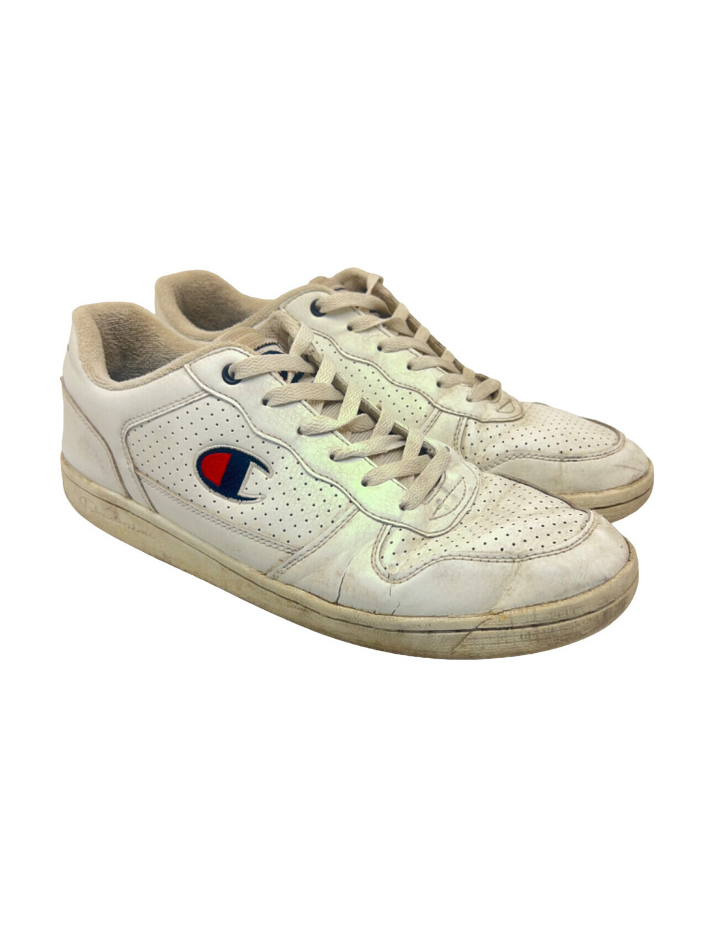 Champion Men's Low-Cut Athletic Sneakers 580505 White Leather Size 10M